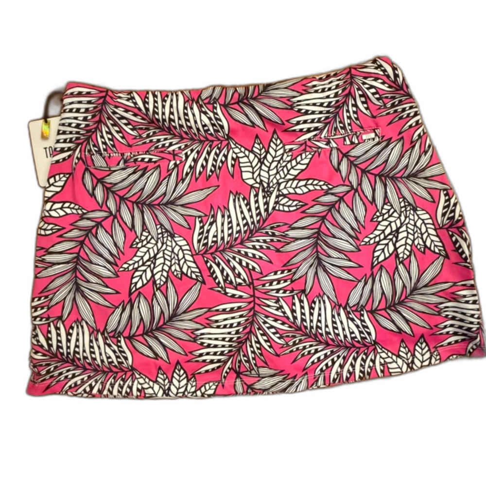 NWT Tail Cass 16" Golf Skort Cascading Ferns Pink Print Size Large UPF
